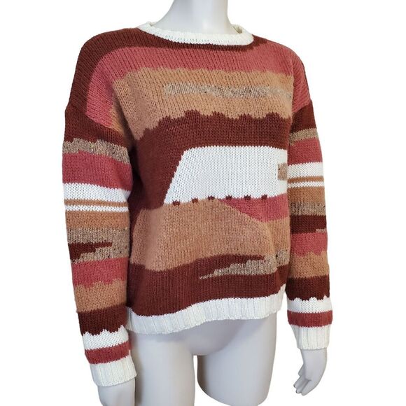 elsamanda Sweaters - Elsamanda Italy Southwestern Desert Sweater wool alpaca blend lightweight size M